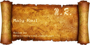 Maly Raul névjegykártya